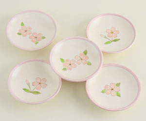 「色絵さくら小皿」2020年各径12×高3㎝