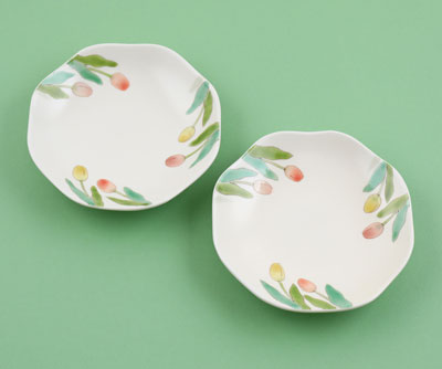 「色絵チューリップ皿」2023年各径17.5×高3㎝