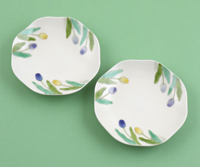 「色絵チューリップ皿」2023年各径17.5×高3㎝