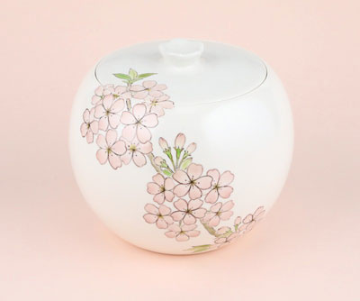 「色絵桜水指」2025年径17×高16㎝