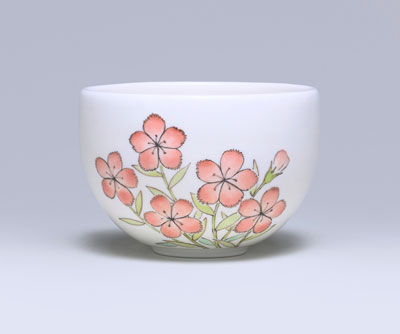 「色絵撫子茶碗」2025年径12.5×高8.5㎝