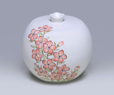 「色絵撫子水指」2025年径17×高16㎝